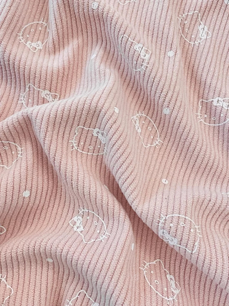 Printed Cotton Corduroy Fabric, for Dresses & Cushions