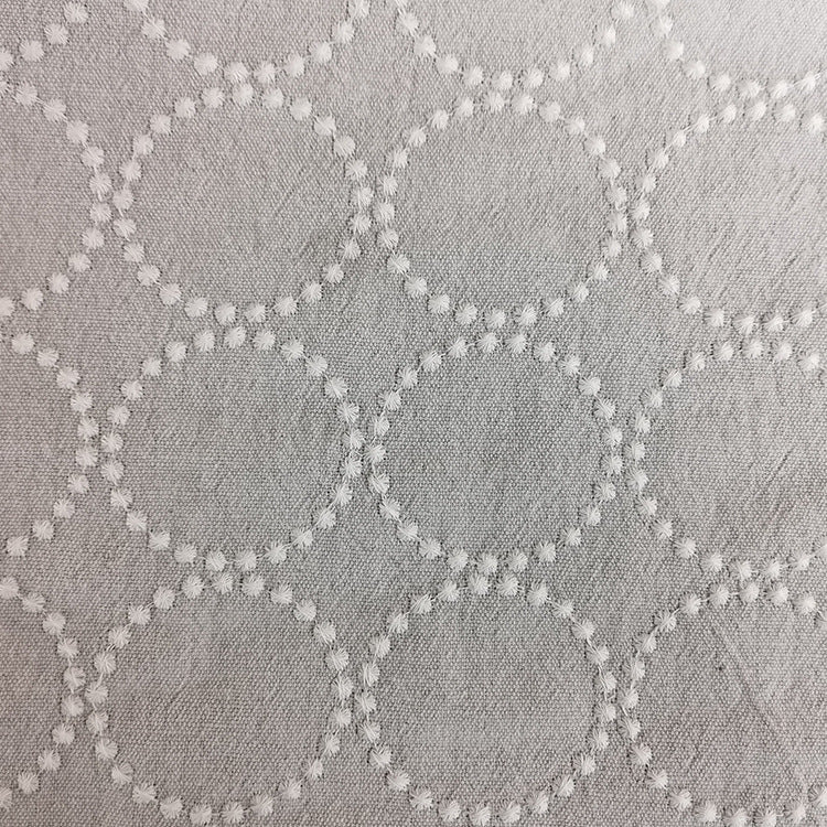 Embroidered Linen Cotton Fabric, Heavy 14oz, 47 in Wide - Cream