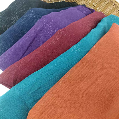 Crinkle Chiffon Fabric with Metallic Shimmer for Hanfu, Dresses & Curtains