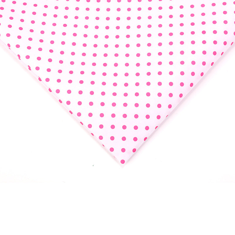 Floral Polyester Fabric - Bags & Craft by the Yard - 白底Pink点