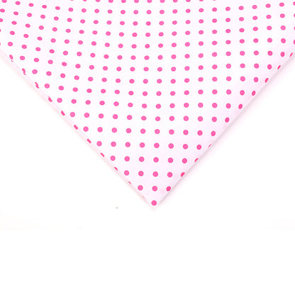 Floral Polyester Fabric - Bags & Craft by the Yard - 白底Pink点