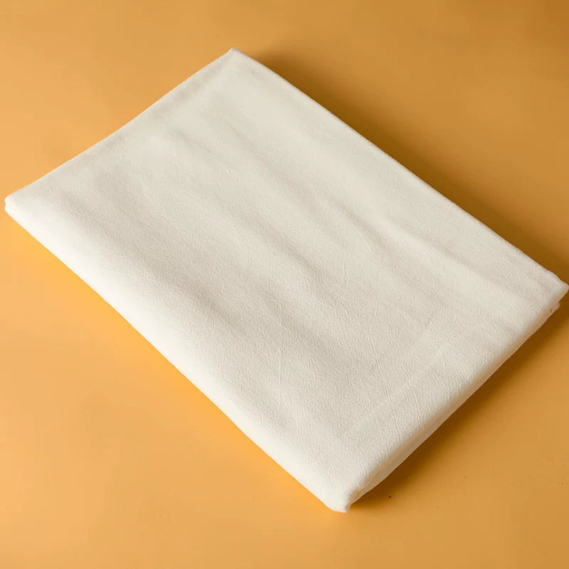Washed Cotton Fabric, Pre-Dyed Solid for Embroidery & DIY Crafts - Natural White 1#