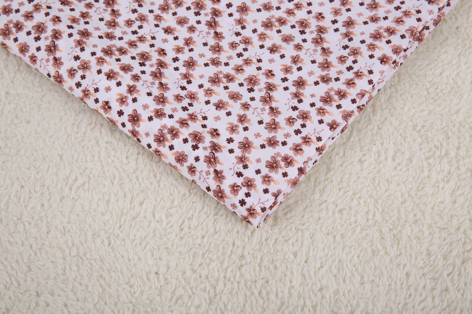 Polyester Orchid Print Fabric, for Hair Pieces & Crafts - Coffee