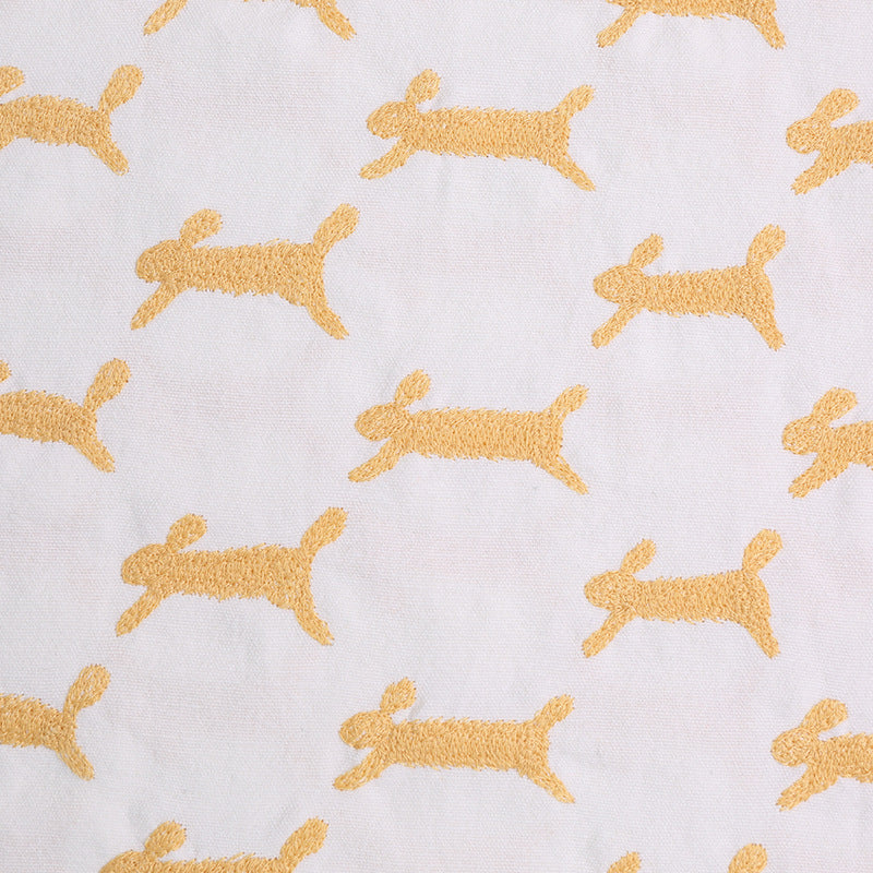 Makiko Rabbit Embroidery Fabric, 49 in Wide - Cream