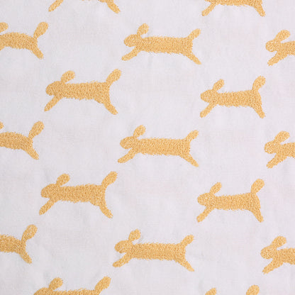 Makiko Rabbit Embroidery Fabric, 49 in Wide - Cream