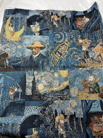 Oil-Painting Style Jacquard Fabric, Woven Cloth for Bags, Shoes & Decor - Oil Painting 2