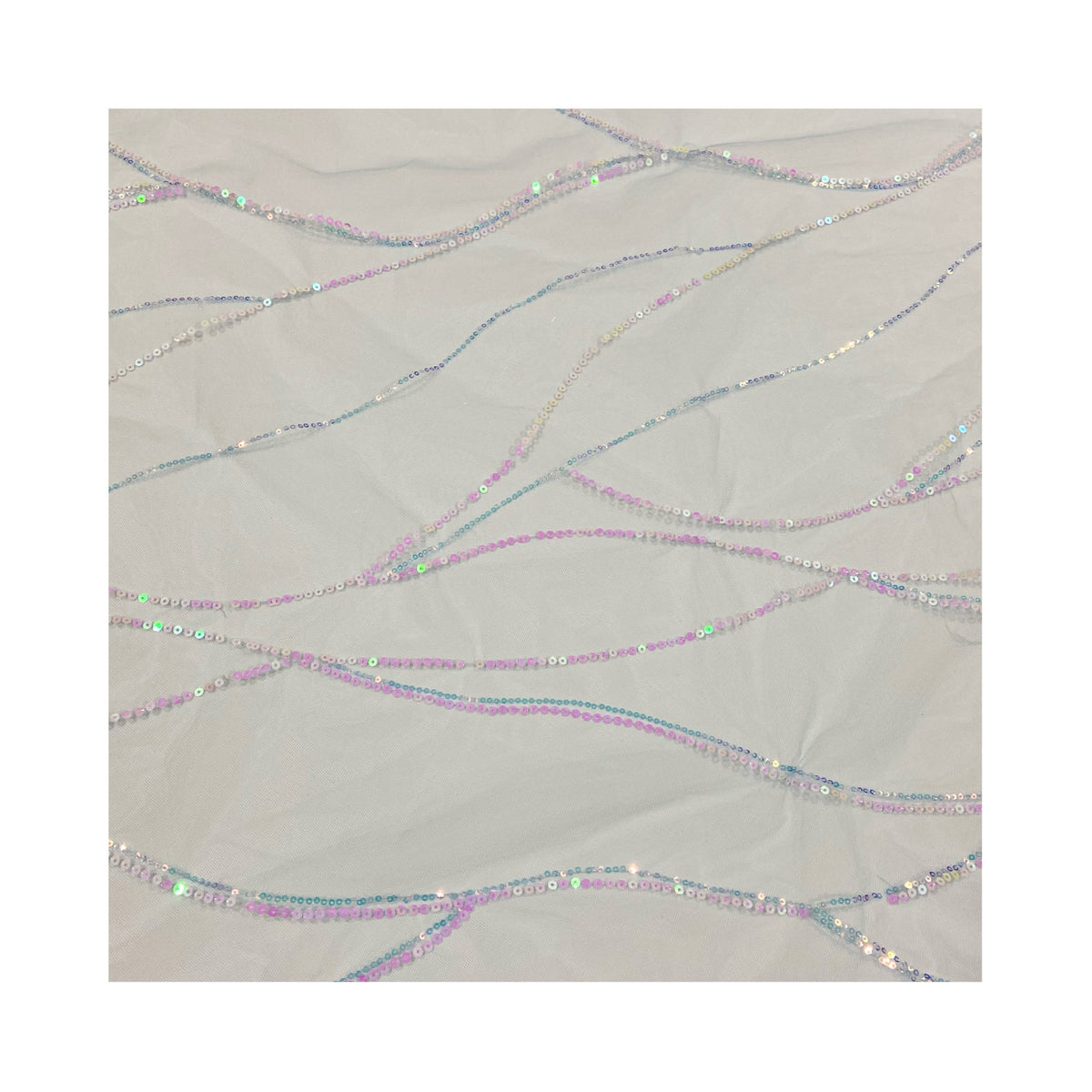 Sequin Embroidery Mesh, Abstract Line, 51 in Wide