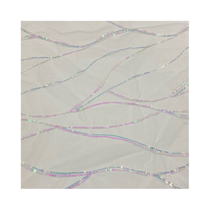 Sequin Embroidery Mesh, Abstract Line, 51 in Wide