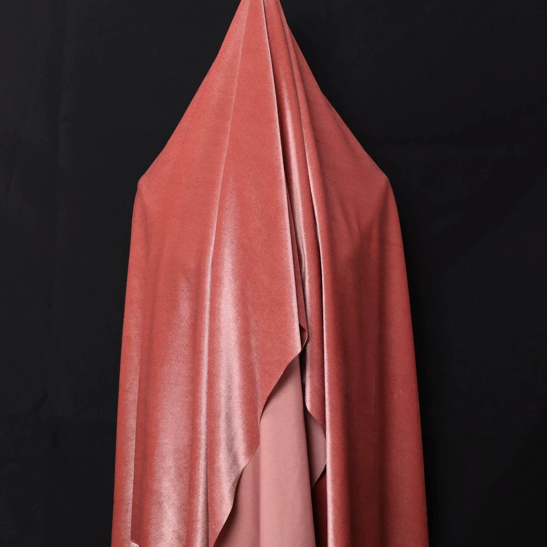 Silky Velvet Fabric, 20 Colors for Dresses, Qipao & DIY - Deep Pink