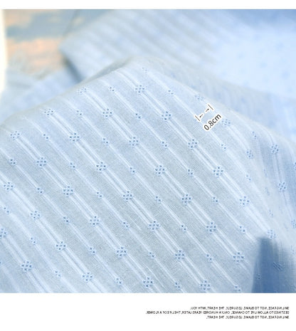 Cotton Jacquard Embroidery Fabric, Palace Floral for Dresses - Light Blue Pattern C