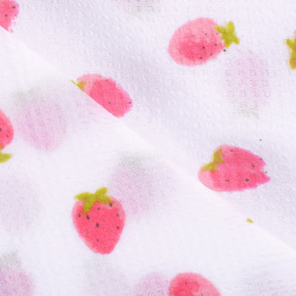 Strawberry Print Gauze Fabric By The Yard | 1 Color, 59" Wide for Hair Accessories & Pet Mats