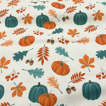 Christmas Print Cotton-Linen Fabric, Encrypted Woven Cloth for Decor & DIY - Harvest Grain