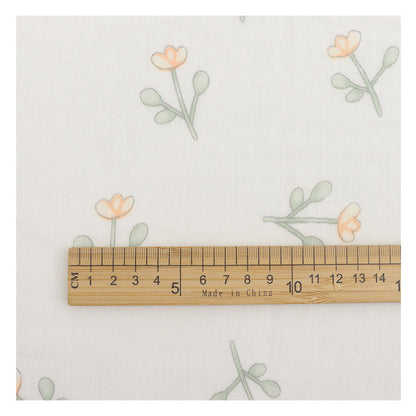Baby Cotton Double Gauze Fabric, Digital Floral Prints (6) - Loquat Flower