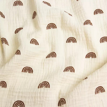 Double Gauze Cotton Fabric - Crinkle Texture Apparel & Craft by the Yard - Brown Rainbow
