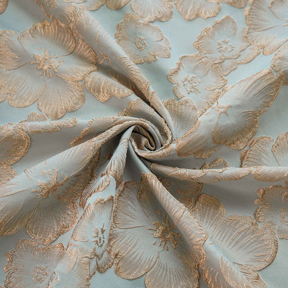 3D Floral Metallic Jacquard Fabric - Dress Jacket by the Yard