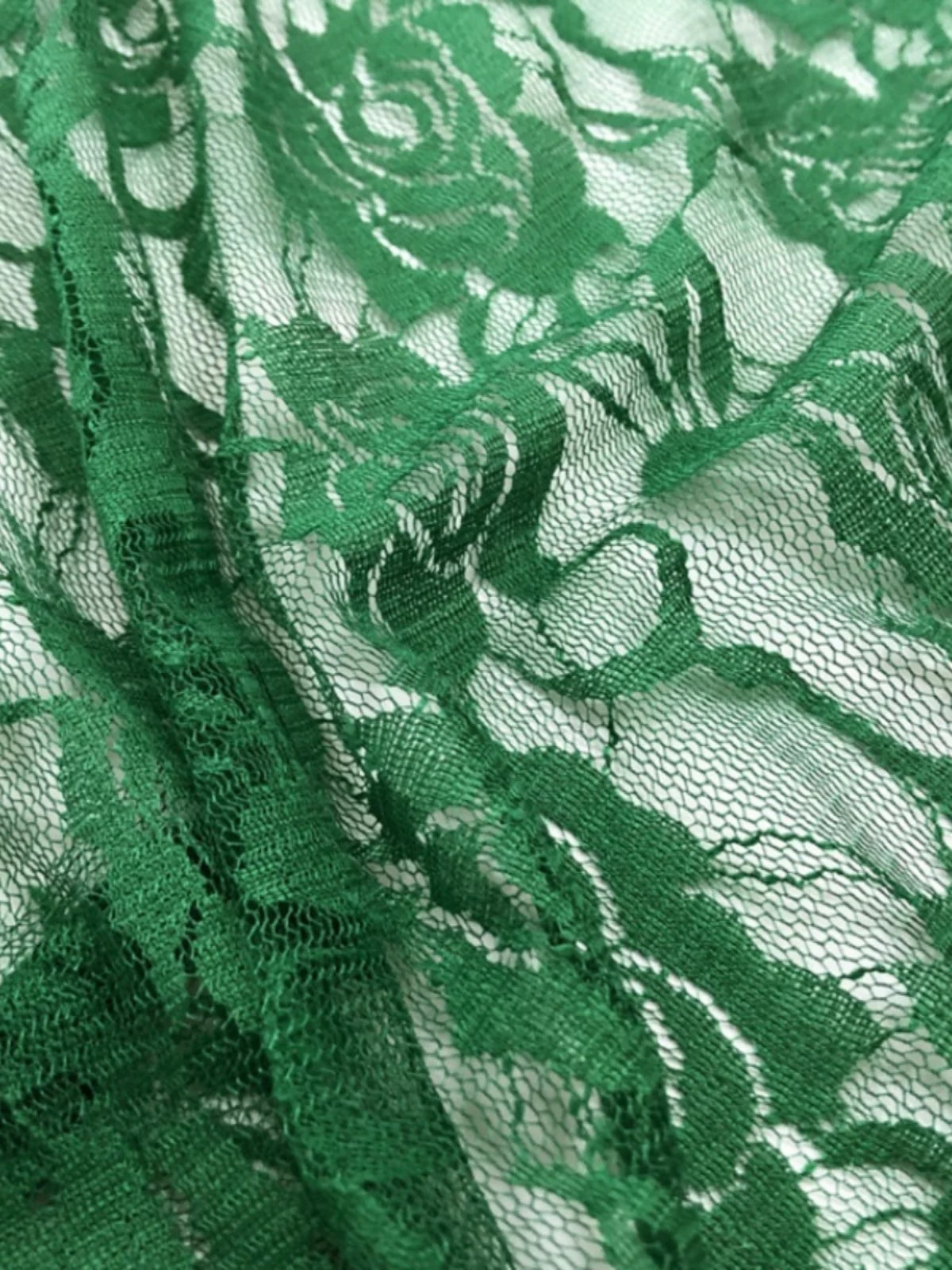 Rose Lace Fabric, Sheer Stretch Net for Weddings & Decor