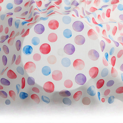 Rayon Polka Dot Fabric, Soft Challis Cloth for Dresses & Sleepwear - Red Dots