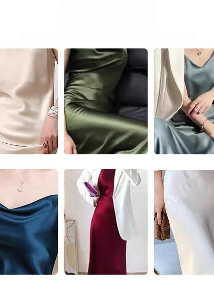 High-Stretch Satin Chiffon Fabric, 9 Colors for Loungewear, Shirts & Sleepwear