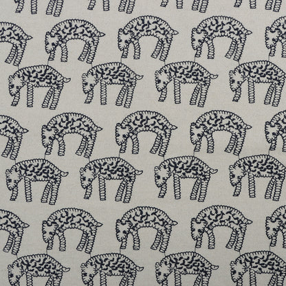 Leopard Embroidery Fabric, for Jackets, 47 in Wide - Black on Cream