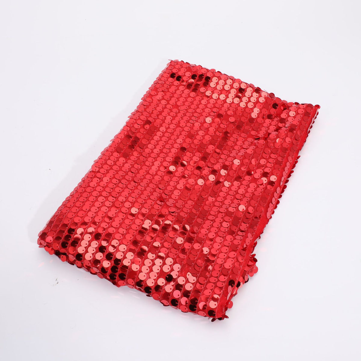Heavy Sequin Fabric, 9mm Dense, 51 in Wide - Red