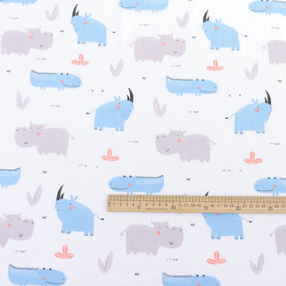 Cotton Double Gauze Fabric, Floral & novelty Prints (5) - Hippo