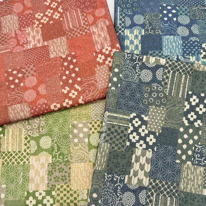 Japanese Geometric Floral Cotton Linen Fabric for Tablecloths