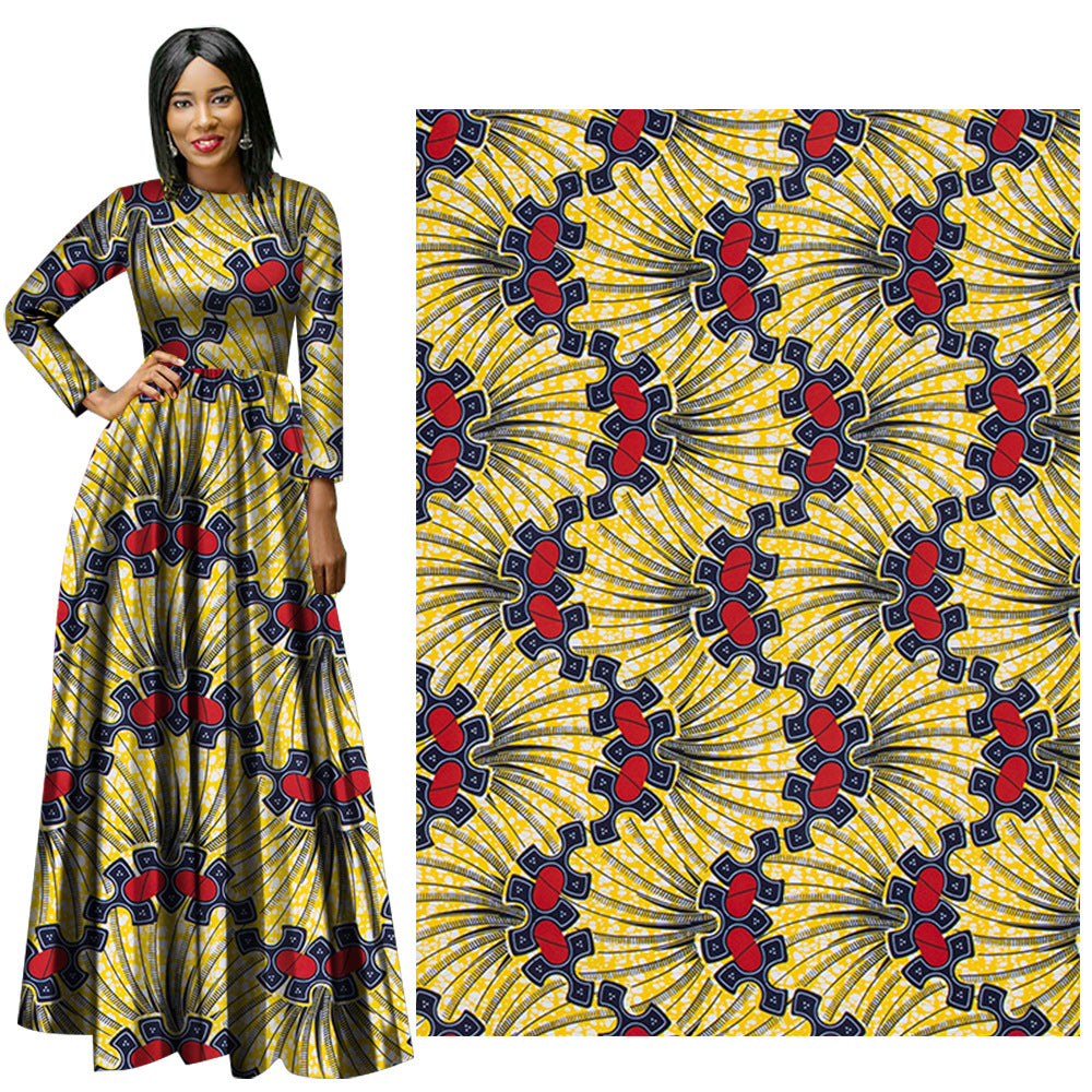 African Wax Print Fabric, Double-Sided Polyester (4 Prints)