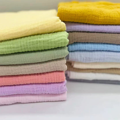 Double-Layer Cotton Gauze Fabric, Soft Crinkle Woven for Loungewear