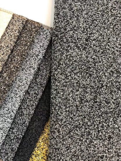 Boucle Loop-Yarn Polyester Fabric, Textured Solid Cloth for Upholstery & DIY - Grey