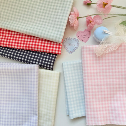 Cotton Gingham Fabric, Fine Mini Check, for Tablecloths, Dollwear & Scrunchies