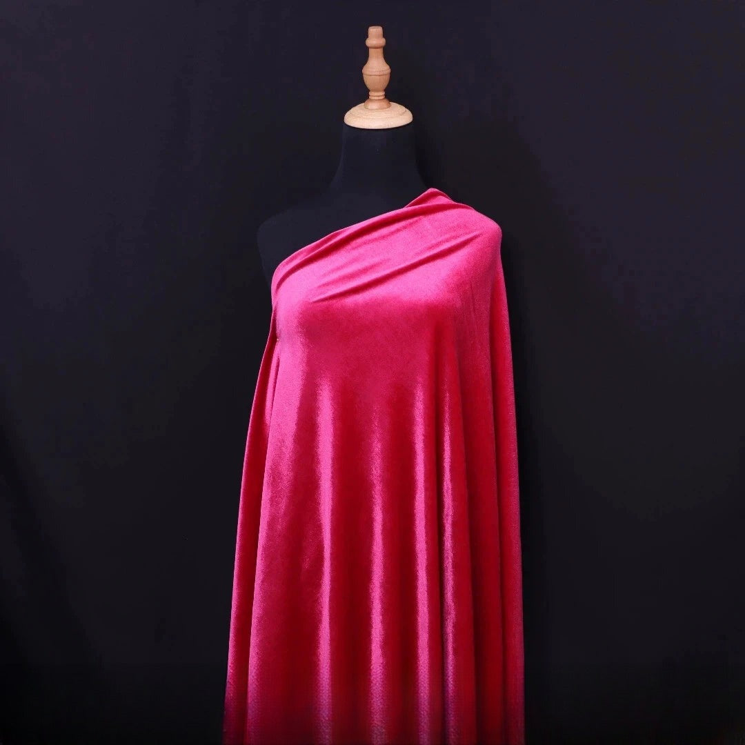 Silky Velvet Fabric, 20 Colors for Dresses, Qipao & DIY - Carmine Red