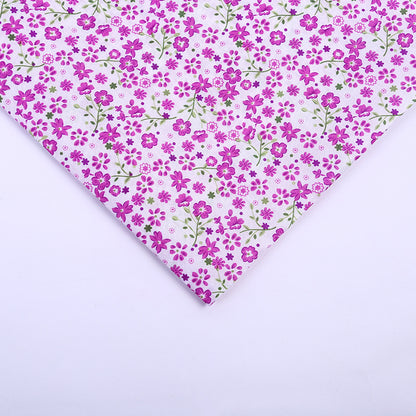 Polyester Small Floral Fabric, for Pouches & Linings - Purple