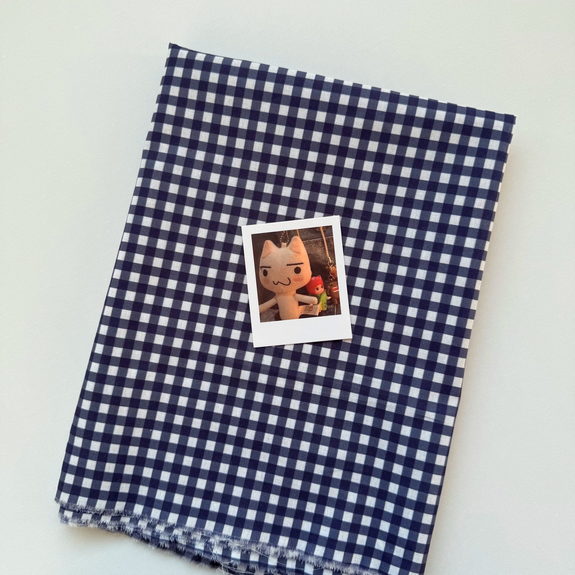 Cotton Gingham Fabric, Fine Mini Check, for Tablecloths, Dollwear & Scrunchies - Navy