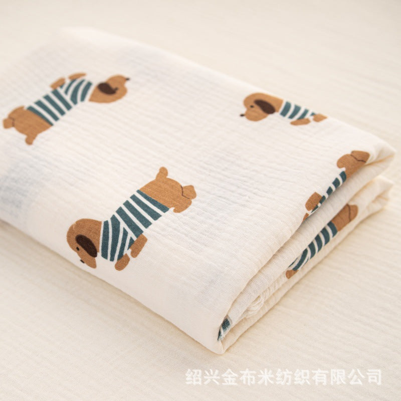 Double Gauze Fabric, Cotton Plaid & Dots (14 Prints) - Striped Puppy