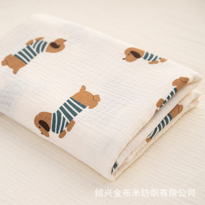Double Gauze Fabric, Cotton Plaid & Dots (14 Prints) - Striped Puppy