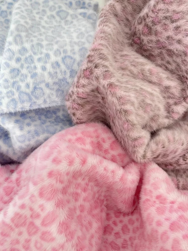 Polyester Leopard Fleece Fabric, for Cushions & Throws