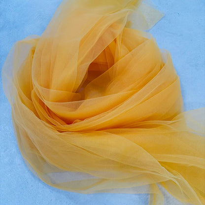 Lightweight Sheer Polyester Tulle Fabric, Soft Netting - Orange Yellow