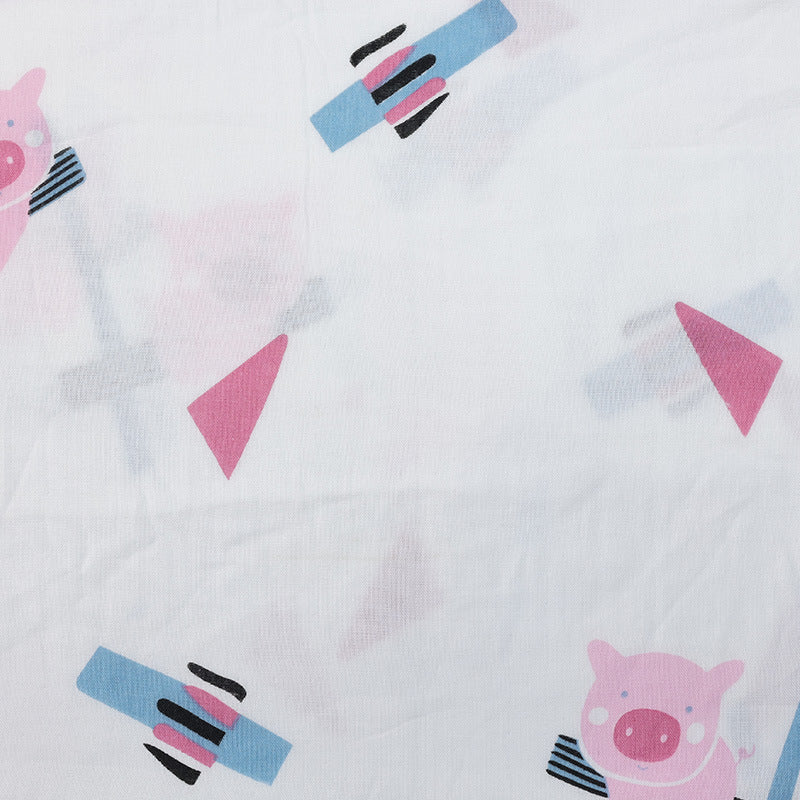Cotton Double Gauze Fabric, Tulip & Star Prints (6) - Geometric Piglet