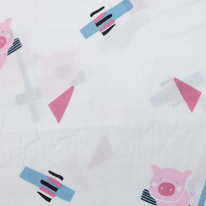 Cotton Double Gauze Fabric, Tulip & Star Prints (6) - Geometric Piglet