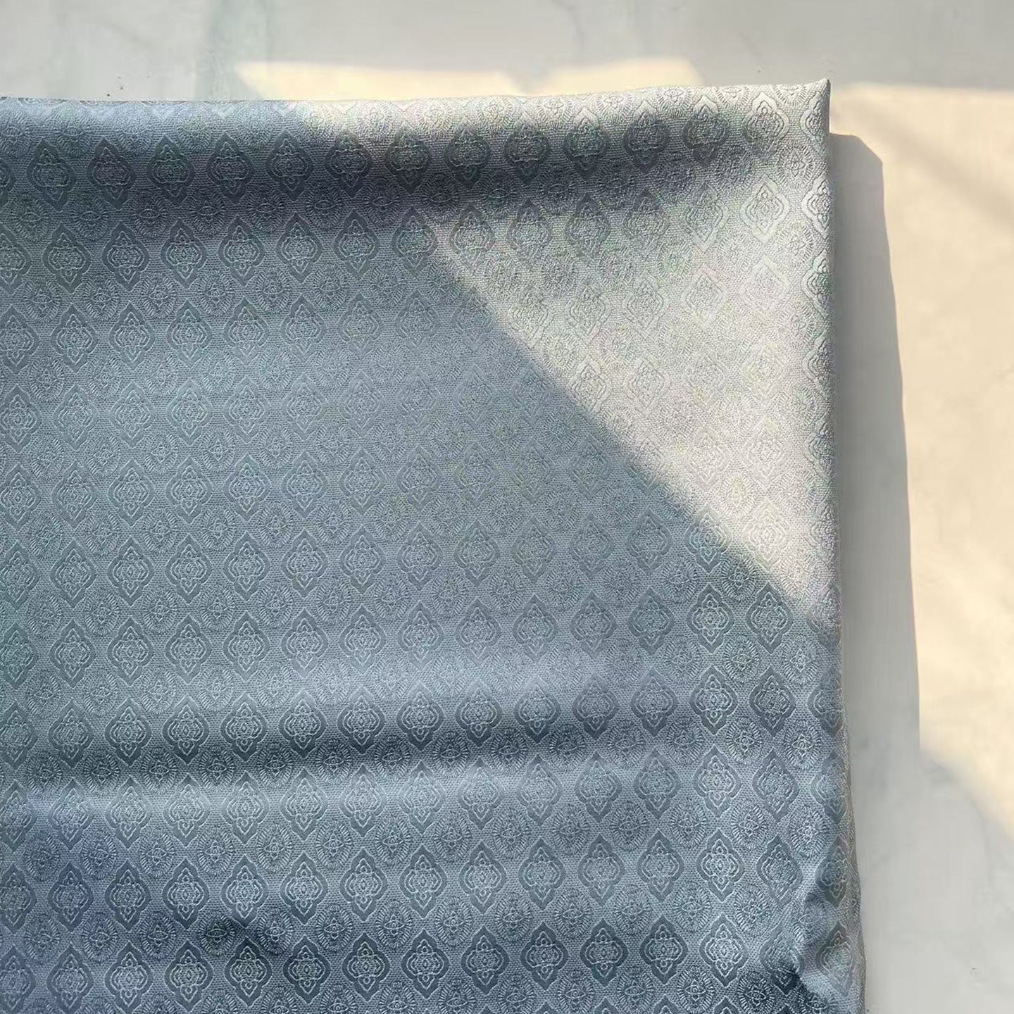 Rayon Polka Jacquard Fabric, for Hanfu & Dresses - Silver Blue