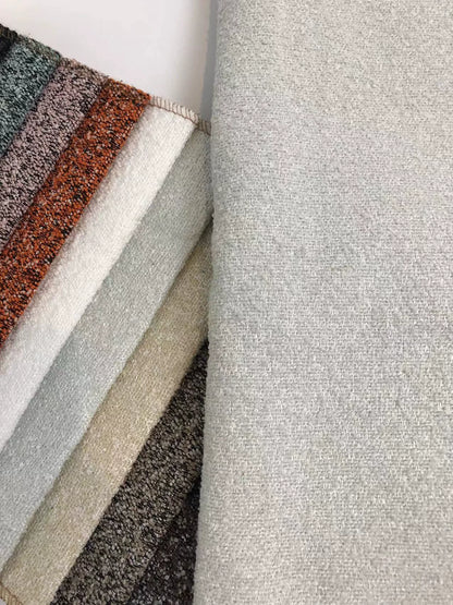Boucle Loop-Yarn Polyester Fabric, Textured Solid Cloth for Upholstery & DIY - Silver Grey
