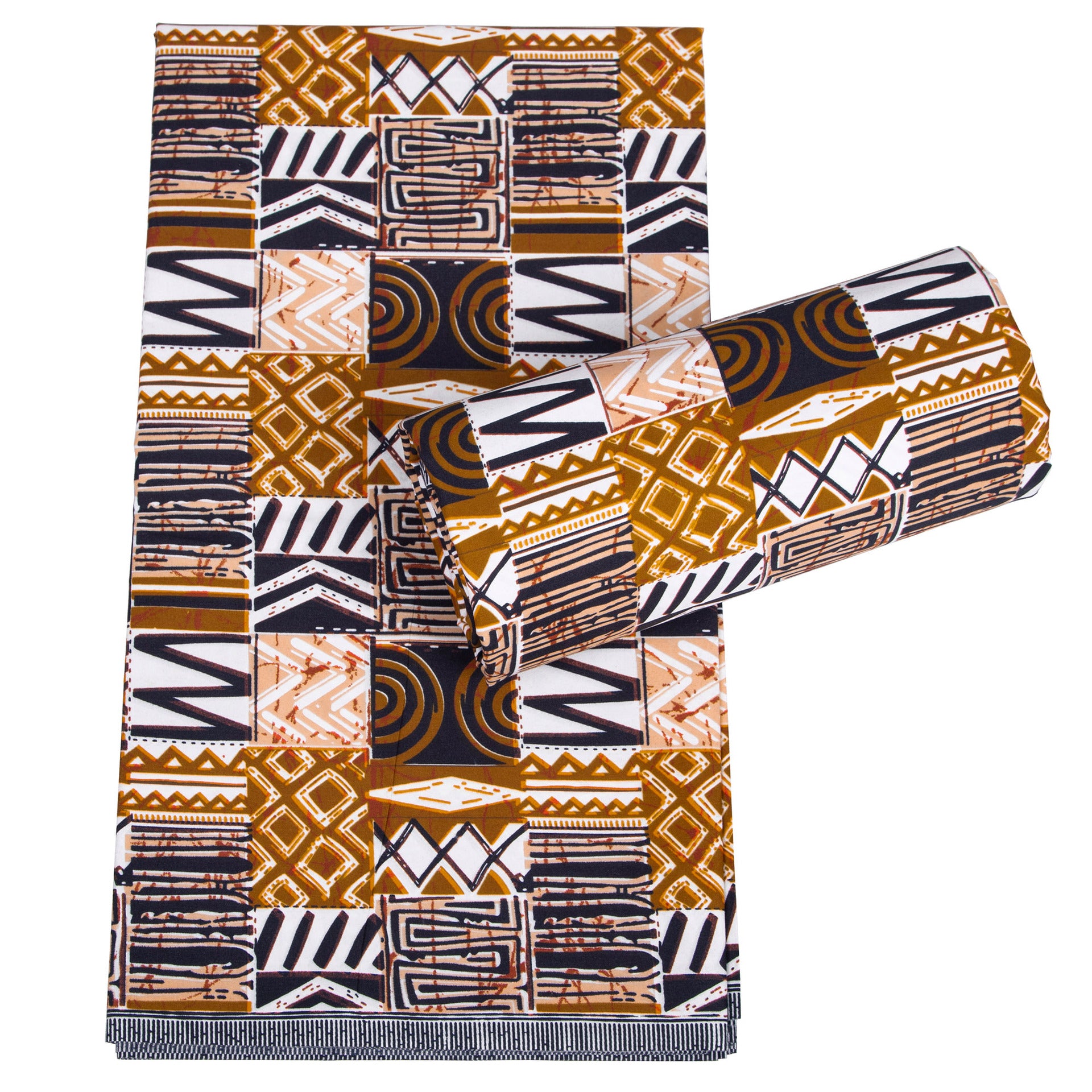 African Wax Print Fabric, Geometric Motif Polyester (FP6640) - FP6640