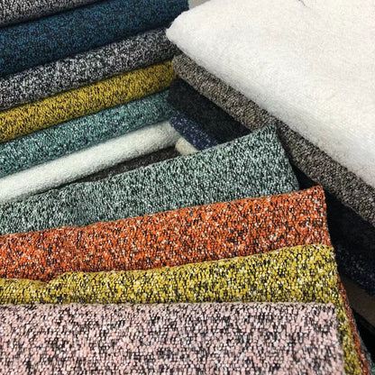 Boucle Loop-Yarn Polyester Fabric, Textured Solid Cloth for Upholstery & DIY