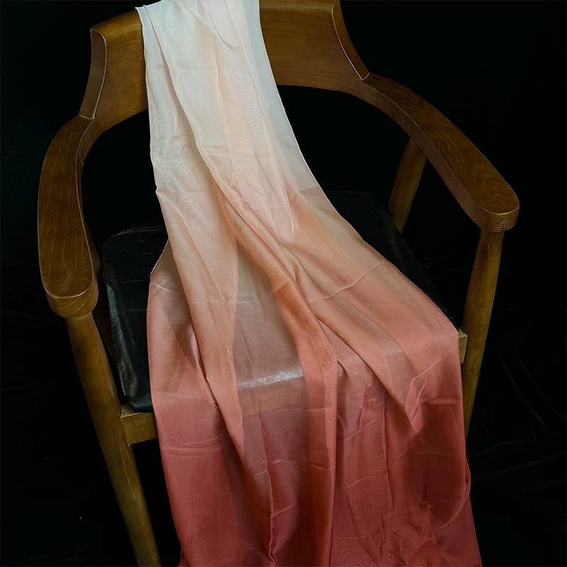 Ombre Chiffon Gradient Print Fabric, Sheer Polyester for Hanfu & Decor - 11