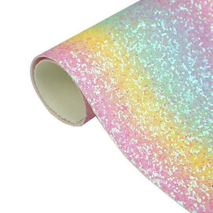 Rainbow Gradient Glitter Fabric By The Yard | 1 Color, 54" Wide for DIY Craft & Party Decor