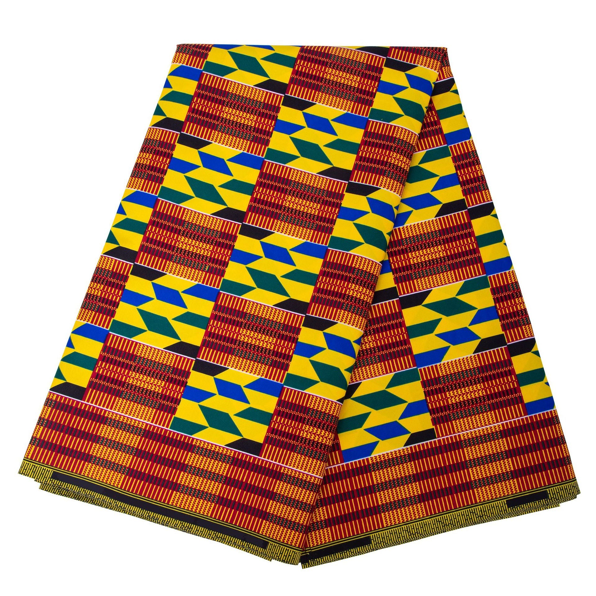 African Wax Print Fabric, Kente Motif Polyester (3 Prints) - FP6713