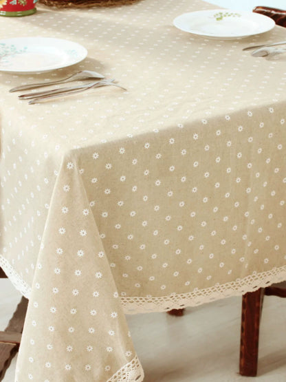 Heavy Cotton Linen Daisy Fabric, for Curtains & Upholstery