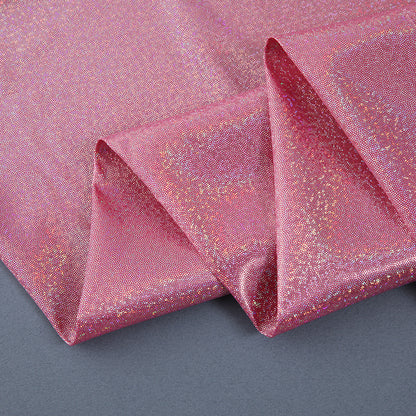 Silver Foil Stretch Stage Fabric, for Live Stream & Stage - Rose Red