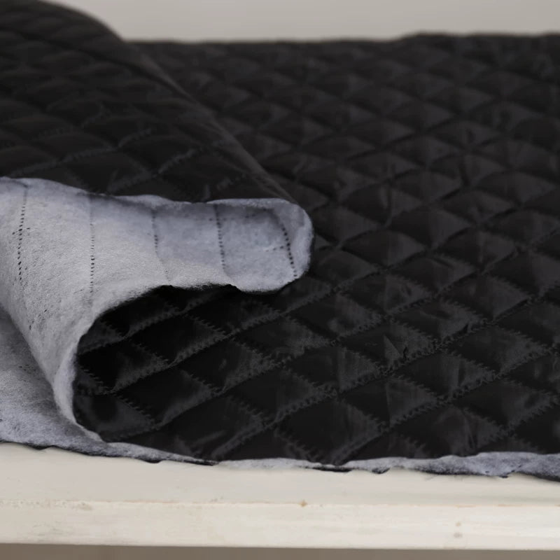 Thick Quilted Padding Fabric, Soft for Linings, 55 in Wide - Black Ultra-Thin