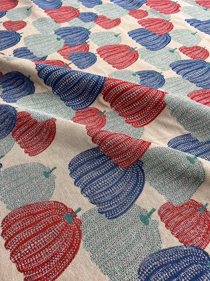 Pumpkin Yarn-Dyed Jacquard Fabric, Thick Woven Cloth for Apparel & Upholstery